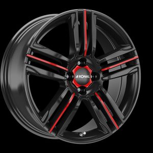 Ronal R57 MCR JET BLACK-RED SPOKE