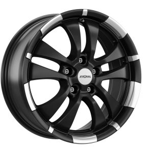 Ronal R59 JET BLACK-MATT-RIM LIP CUT