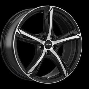 Ronal R62 JET BLACK-MATT-FRONT CUT