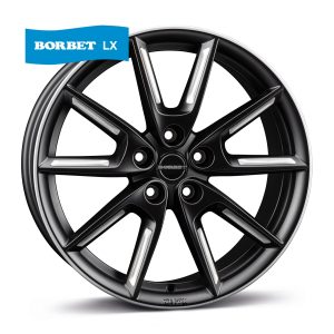Borbet LX18 black matt silver spoke rim
